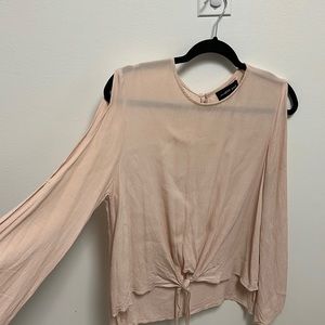 Mustard Seed Pink Blouse with front tie size S